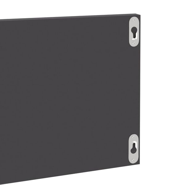 vidaXL Ραφιέρες Τοίχου 2τεμ Γυαλιστερό Γκρι 80x11,5x18 εκ Επεξ. Ξύλο