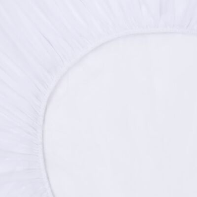 vidaXL Σεντόνια με Λάστιχο Αδιάβροχα 2 τεμ Λευκά 100x200 εκ. Βαμβακερά