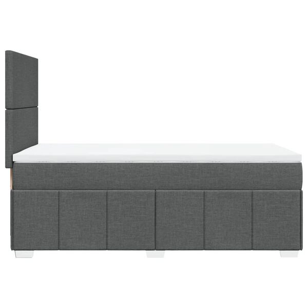 vidaXL Κρεβάτι Boxspring με Στρώμα Σκούρο Γκρι 100x200 εκ. Υφασμάτινο