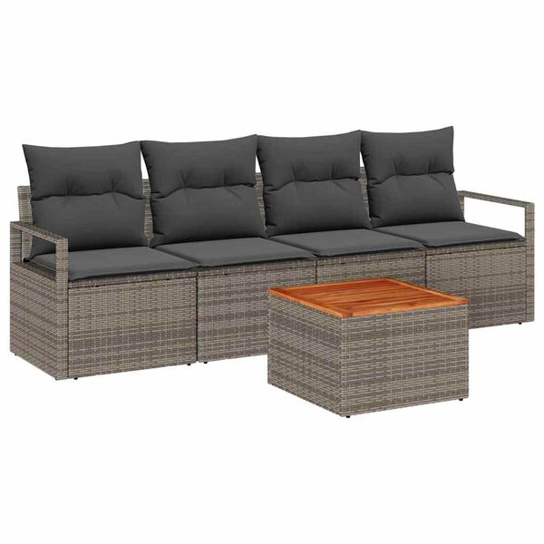 vidaXL Σετ Καναπέ Κήπου 5 pcs Γκρι