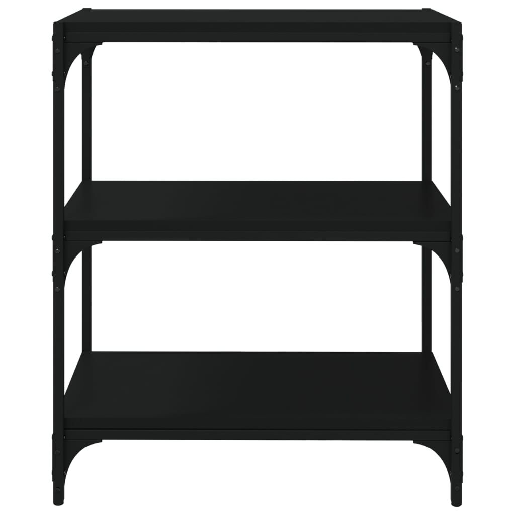 vidaXL Βιβλιοθήκη Μαύρη 60 x 33 x 70,5 εκ. Επεξεργασμένο Ξύλο & Ατσάλι