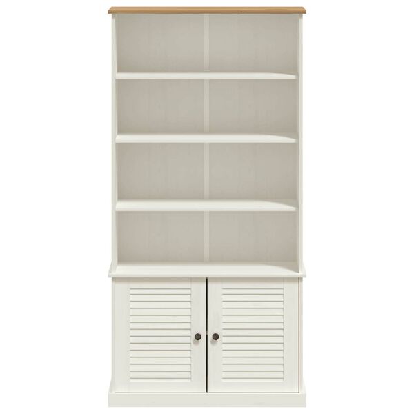 vidaXL Βιβλιοθήκη VIGO Λευκή 85 x 35 x 170 εκ. από Μασίφ Ξύλο Πεύκου