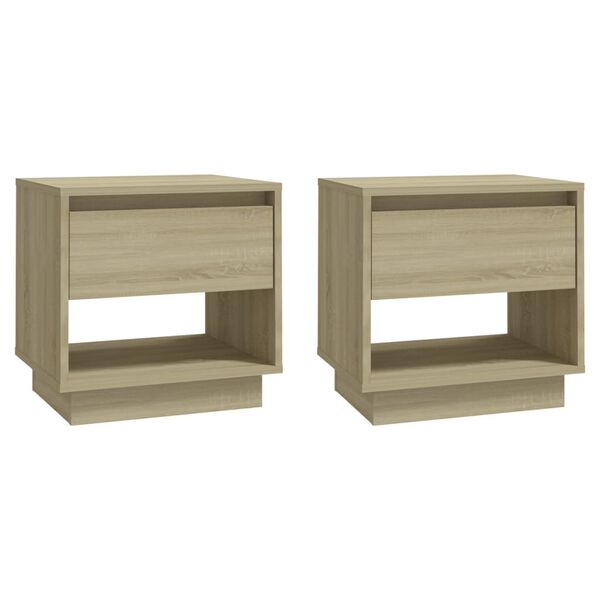 vidaXL Κομοδίνα 2 τεμ. Sonoma Δρυς 45 x 34 x 44 εκ. Επεξεργ. Ξύλο