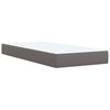 vidaXL Κρεβάτι Boxspring με Στρώμα Γκρι 100x200εκ. από Συνθετικό Δέρμα