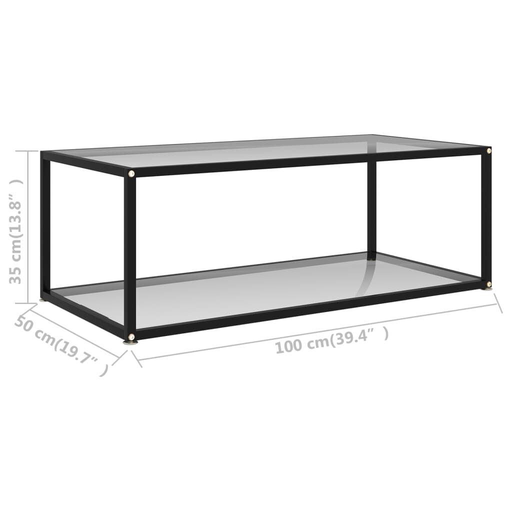 vidaXL Τραπεζάκι Σαλονιού Διαφανές 100 x 50 x 35 εκ. από Ψημένο Γυαλί