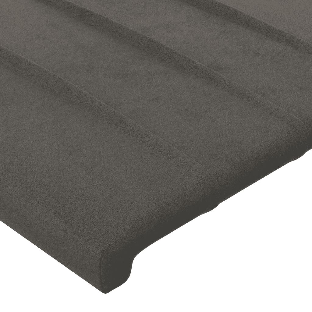 vidaXL Κρεβάτι Boxspring με Στρώμα Σκούρο Γκρι 90x200 εκ. Βελούδινο