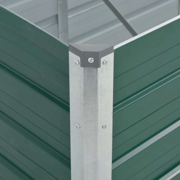 vidaXL Ζαρντινιέρα Υπερυψωμένη Πράσινη 320x80x45 εκ. Γαλβαν. Χάλυβας