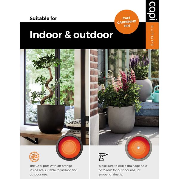 Capi Γλάστρα Οβάλ Urban Smooth Μαύρη 35 x 34 εκ. KBL932