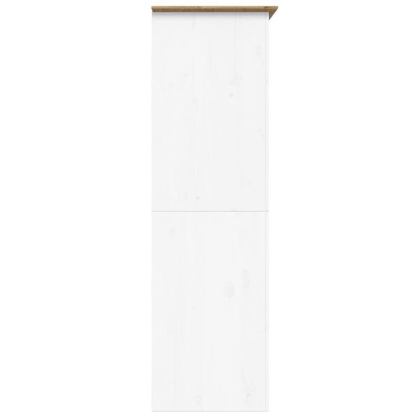 vidaXL Ντουλάπα BODO Λευκή/Καφέ 99x53,5x173 εκ. Μασίφ Ξύλο Πεύκου