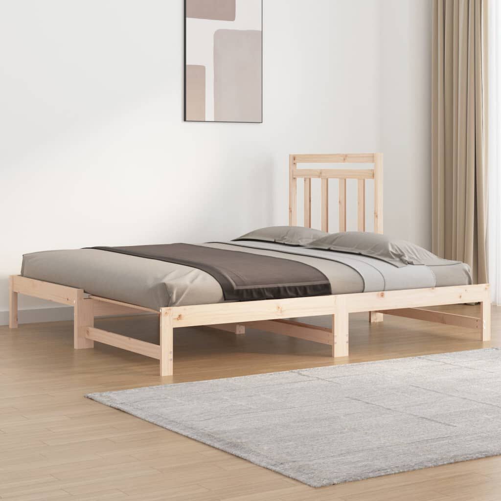 vidaXL Καναπές Κρεβάτι Συρόμενος 2x(90x190) εκ. Μασίφ Ξύλο Πεύκου