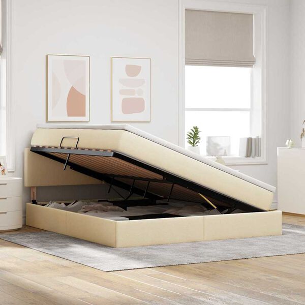 vidaXL &Kappa;&rho;&epsilon;&beta;ά&tau;&iota; &mu;&epsilon; &alpha;&pi;&omicron;&theta;&eta;&kappa;&epsilon;&upsilon;&tau;&iota;&kappa;ό &chi;ώ&rho;&omicron; &kappa;&alpha;&iota; LED &Kappa;&rho;έ&mu; 160 x 200 cm ύ&phi;&alpha;&sigma;&mu;&alpha;