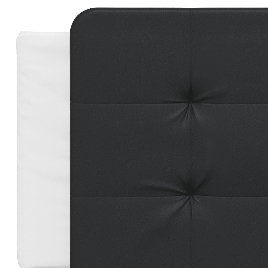 vidaXL Κρεβάτι με Στρώμα Μαύρο/Λευκό 160x200 εκ. από Συνθετικό Δέρμα
