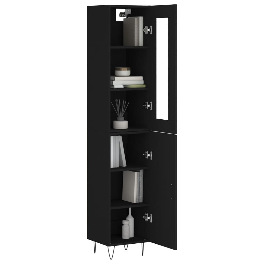 vidaXL Ντουλάπι Μαύρο 34,5 x 34 x 180 εκ. από Επεξεργασμένο Ξύλο