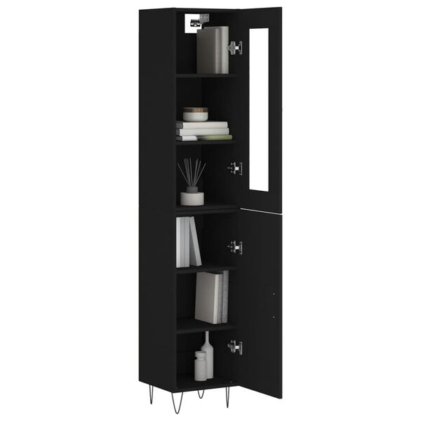 vidaXL Ντουλάπι Μαύρο 34,5 x 34 x 180 εκ. από Επεξεργασμένο Ξύλο