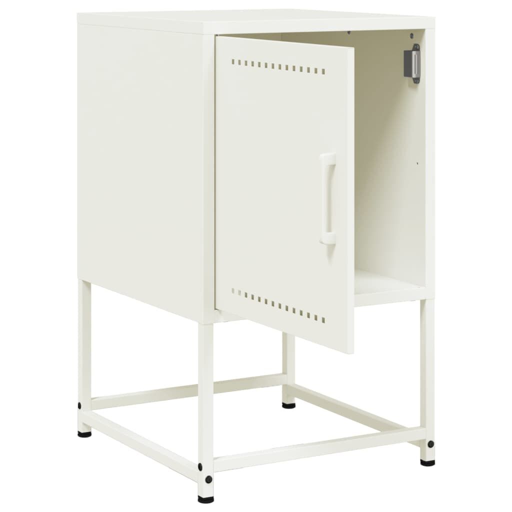 vidaXL Κομοδίνο Λευκό 36x39x60,5 εκ. από Χάλυβα