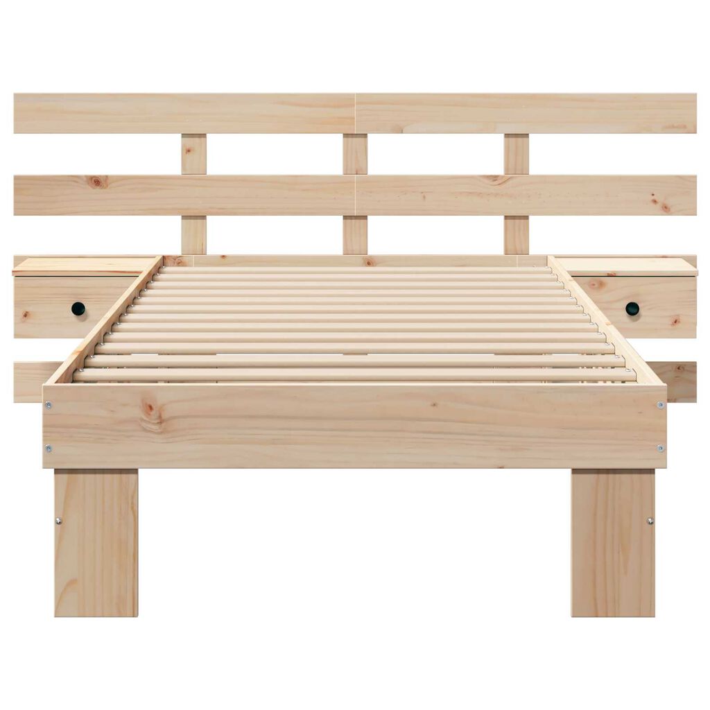 vidaXL Σκελετός Κρεβατιού Καφέ 75 x 190 cm Συμπαγές ξύλο πεύκου