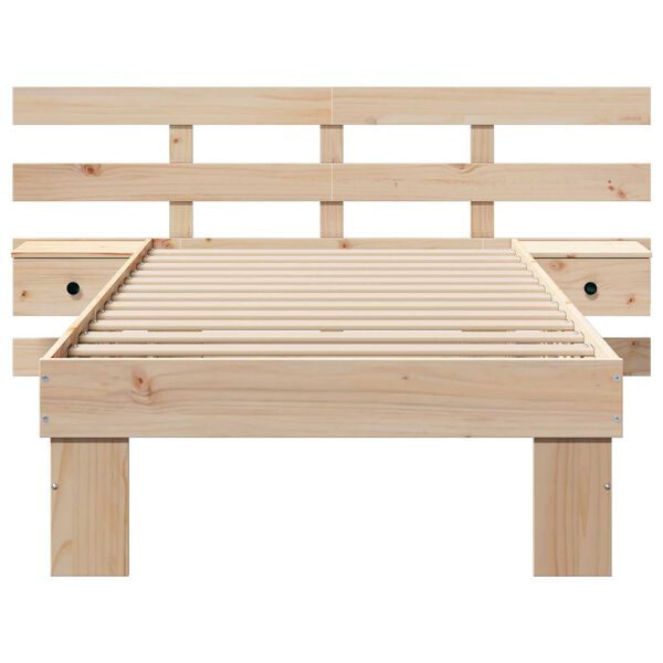 vidaXL Σκελετός Κρεβατιού Καφέ 75 x 190 cm Συμπαγές ξύλο πεύκου