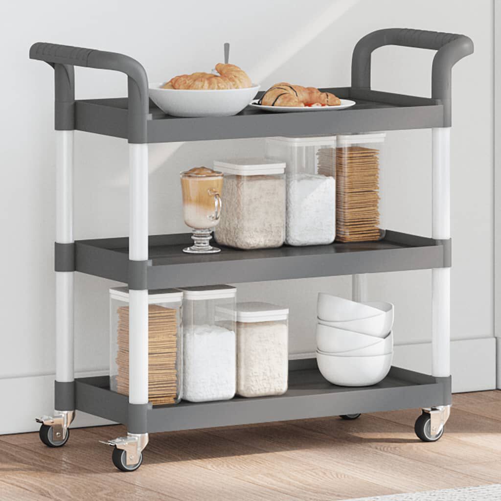 vidaXL Τροχήλατη Βάση 3 Επιπέδων Γκρι 77 x 34 x 72 εκ. από Αλουμίνιο