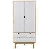 vidaXL Ντουλάπα OTTA Καφέ/Λευκό 76,5 x 53 x 172 εκ. Μασίφ Ξύλο Πεύκου