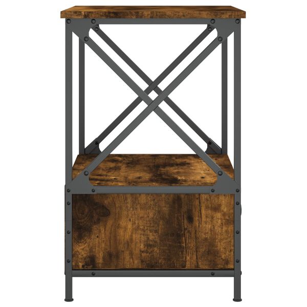 vidaXL Κομοδίνο Καπνιστή Δρυς 50 x 41 x 65 εκ. από Επεξεργασμένο Ξύλο
