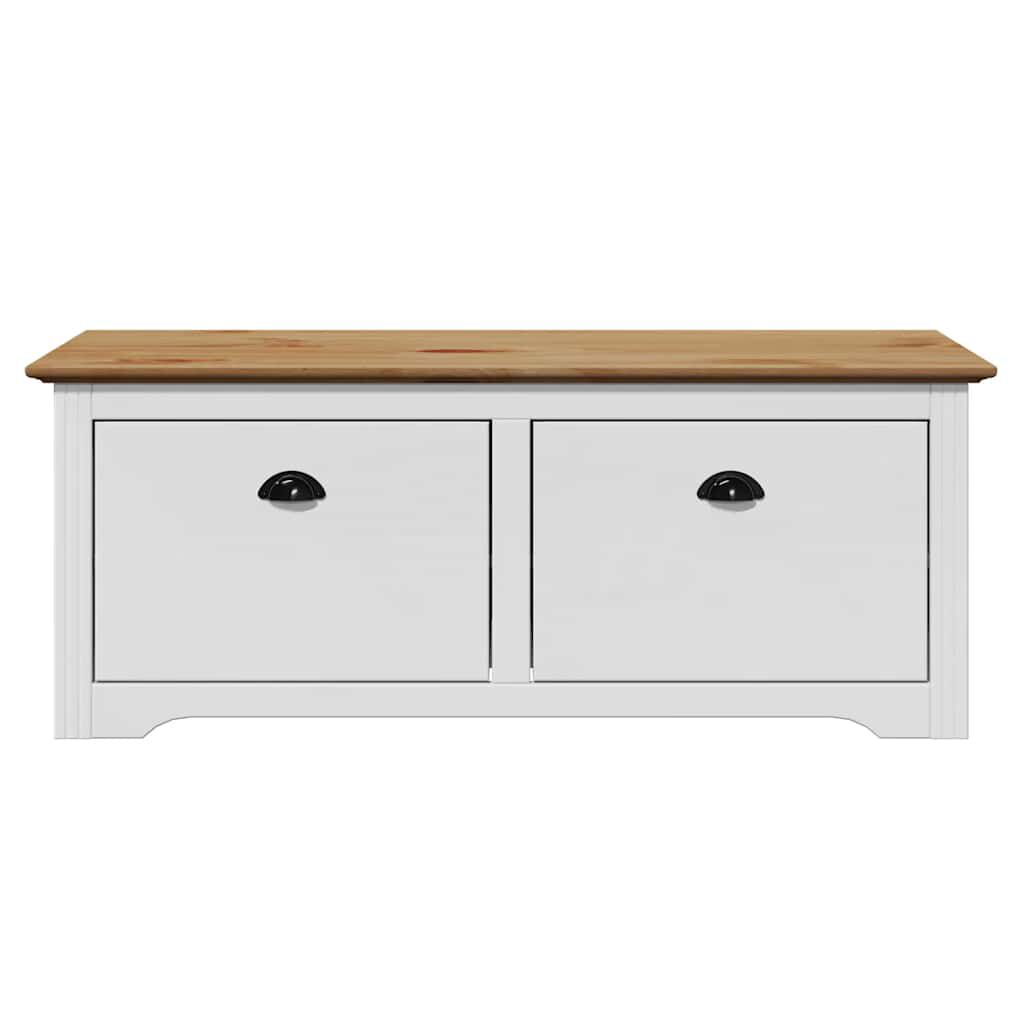 Πάγκος διαδρόμου vidaXL BODO Λευκό και καφέ 114x40x45 cm
