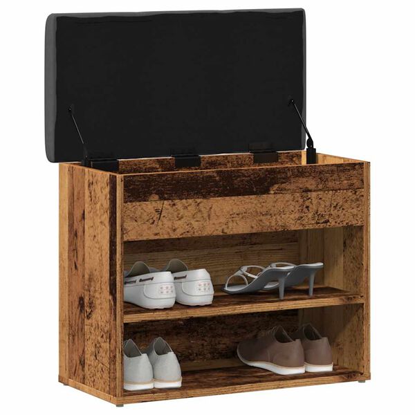 Πάγκος παπουτσιών vidaXL Παλιό ξύλο 62x32x50 cm Κατασκευασμένο ξύλο