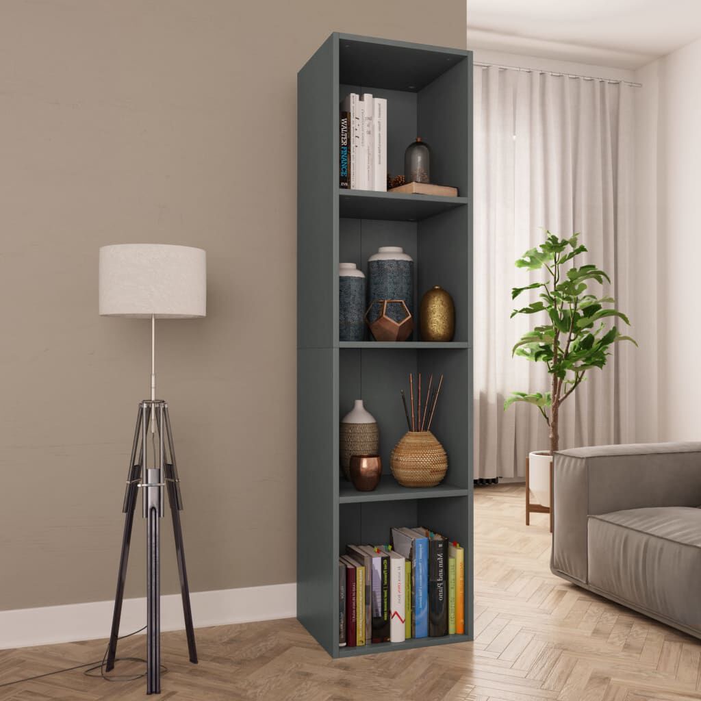vidaXL Βιβλιοθήκη/Έπιπλο Τηλεόρασης Γκρι 36x30x143 εκ. Μοριοσανίδα