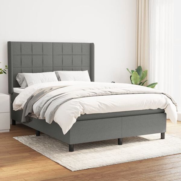 vidaXL &Kappa;&rho;&epsilon;&beta;ά&tau;&iota; Boxspring &mu;&epsilon; &Sigma;&tau;&rho;ώ&mu;&alpha; &Sigma;&kappa;&omicron;ύ&rho;&omicron; &Gamma;&kappa;&rho;&iota; 140x190 &epsilon;&kappa;. &Upsilon;&phi;&alpha;&sigma;&mu;ά&tau;&iota;&nu;&omicron;