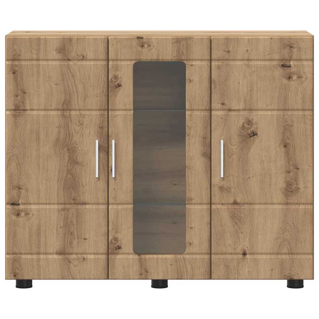 vidaXL Πλαϊνό γραφείο με ράφι με πόρτα artisan δρυς 55.5 x 29 x 100 εκ