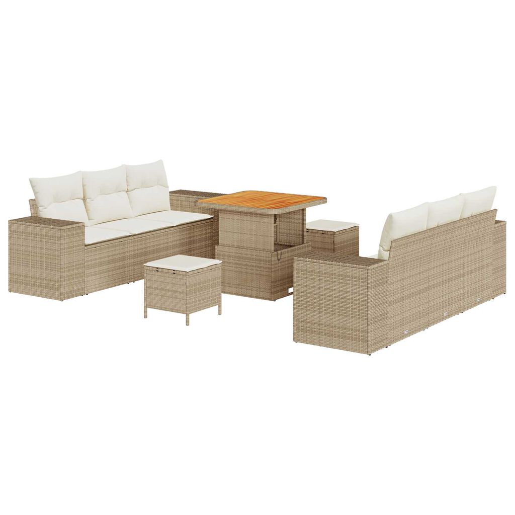 vidaXL Σετ Καναπέ Κήπου 9 pcs μπεζ και κρεμ 80 x 80 x 71 cm