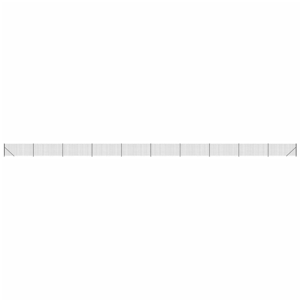 vidaXL Συρματόπλεγμα Περίφραξης Ανθρακί 0,8 x 25 μ. με Βάσεις Φλάντζα