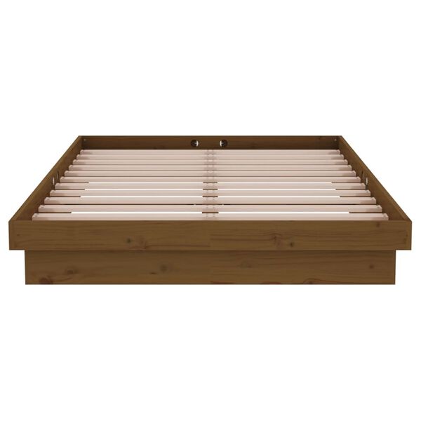 vidaXL Πλαίσιο Κρεβατιού Μελί 120x190 εκ. Μασίφ Ξύλο Small Double
