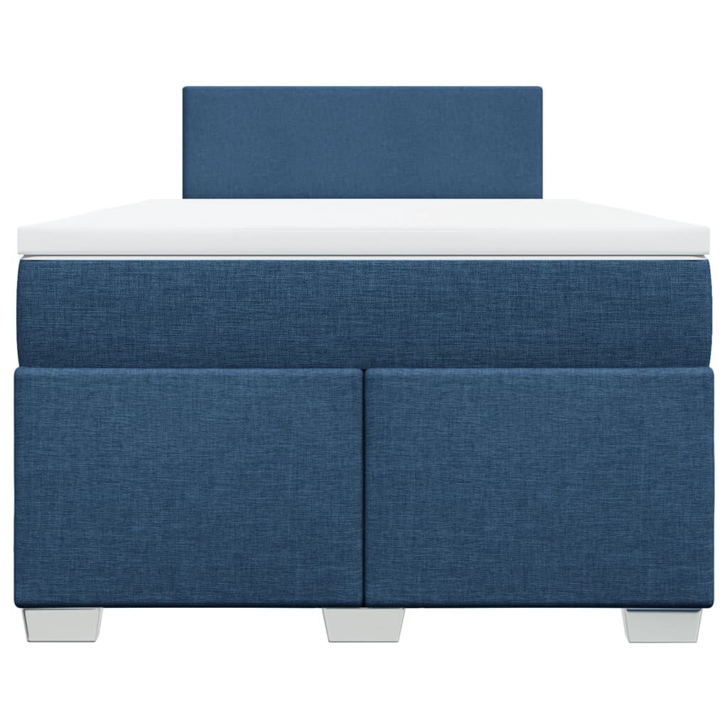 vidaXL Κρεβάτι Boxspring με Στρώμα Μπλε 120x200 εκ. Υφασμάτινο