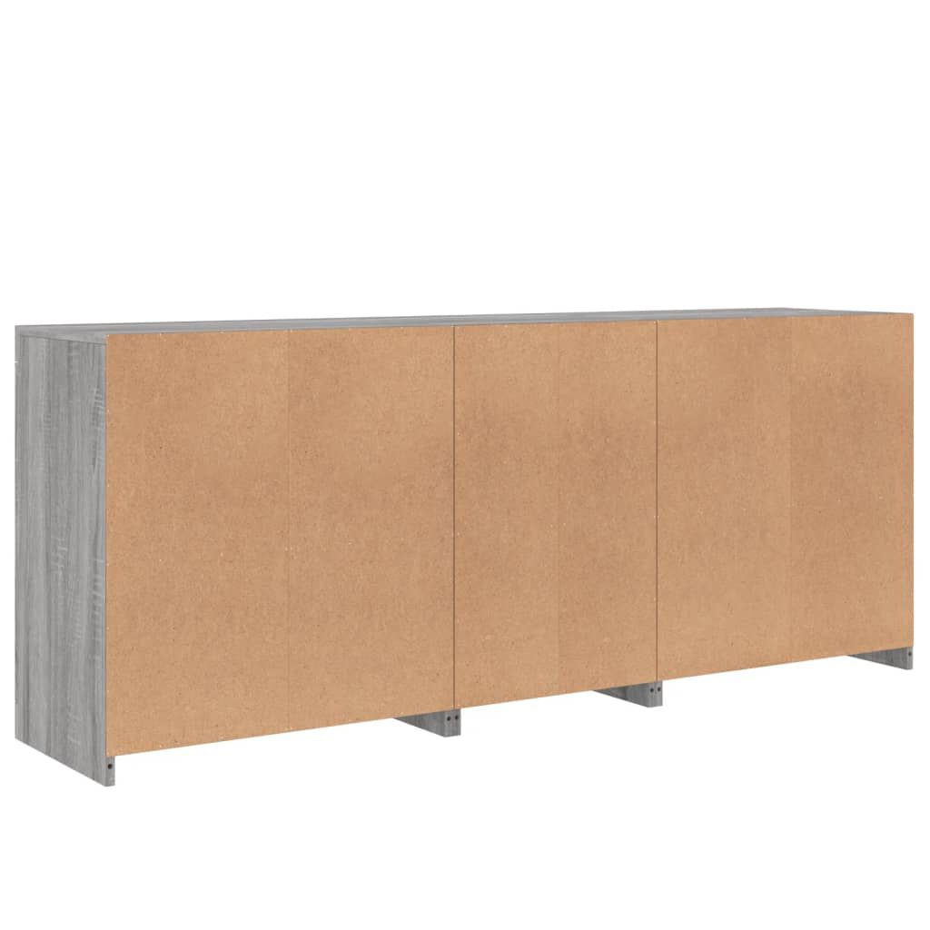 vidaXL Μπουφές με LED Γκρι Sonoma 162x37x67 εκ.