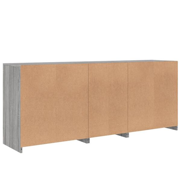vidaXL Μπουφές με LED Γκρι Sonoma 162x37x67 εκ.