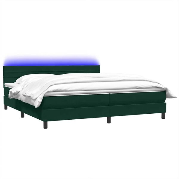vidaXL &Kappa;&rho;&epsilon;&beta;ά&tau;&iota; Boxspring &mu;&epsilon; &Sigma;&tau;&rho;ώ&mu;&alpha; & LED &Sigma;&kappa;&omicron;ύ&rho;&omicron; &Pi;&rho;ά&sigma;&iota;&nu;&omicron; 180x210&epsilon;&kappa;. &Beta;&epsilon;&lambda;&omicron;ύ&delta;&iota;&nu;&omicron;
