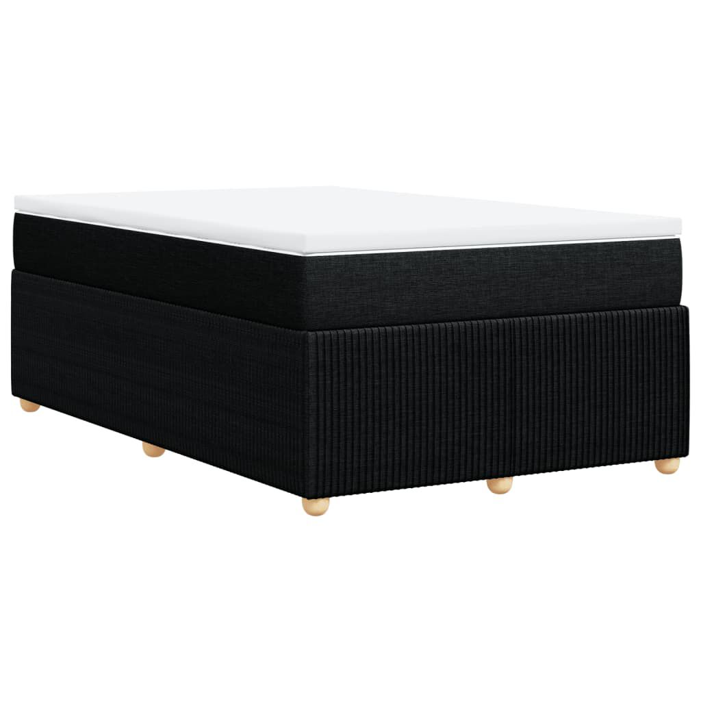 vidaXL Κρεβάτι Boxspring με Στρώμα Μαύρο 120x200 εκ. Υφασμάτινο