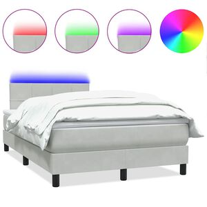 vidaXL &Kappa;&rho;&epsilon;&beta;ά&tau;&iota; Boxspring &mu;&epsilon; &Sigma;&tau;&rho;ώ&mu;&alpha; & LED &Alpha;&nu;&omicron;&iota;&chi;&tau;ό &Gamma;&kappa;&rho;&iota; 120x210 &epsilon;&kappa;. &Beta;&epsilon;&lambda;&omicron;ύ&delta;&iota;&nu;&omicron;