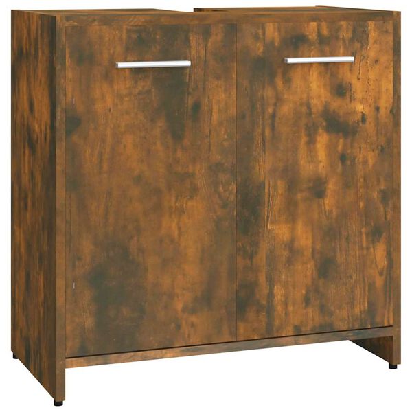 vidaXL Ντουλάπι Μπάνιου Καπνιστή Δρυς 60x33x60 εκ. Επεξεργασμένο Ξύλο