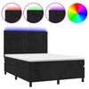 vidaXL &Kappa;&rho;&epsilon;&beta;ά&tau;&iota; Boxspring &mu;&epsilon; &Sigma;&tau;&rho;ώ&mu;&alpha; & LED &Mu;&alpha;ύ&rho;&omicron; 140x190 &epsilon;&kappa;. &Beta;&epsilon;&lambda;&omicron;ύ&delta;&iota;&nu;&omicron;