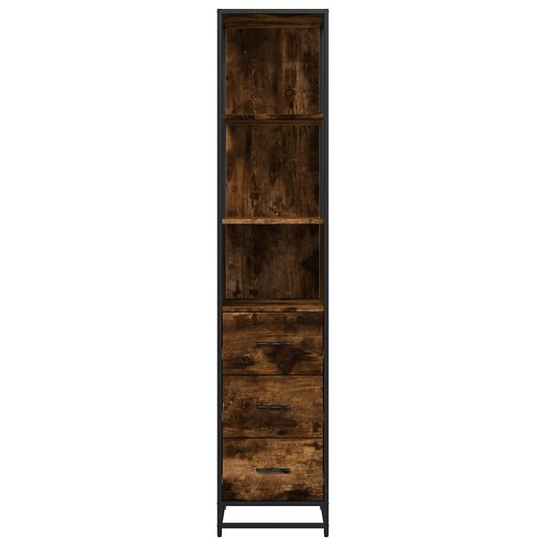 vidaXL Ντουλάπι μπάνιου καπνιστή βελανιδιά 35x37,5x166 cm