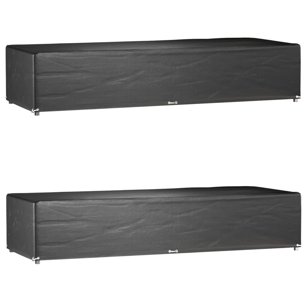 vidaXL Κάλυμμα Ξαπλώστρας 2τεμ με 12 Κρίκους 205x75x40εκ Πολυαιθυλένιο
