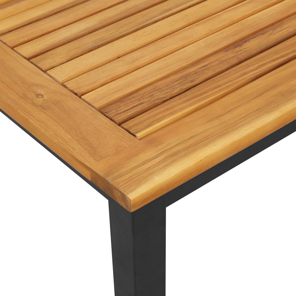 vidaXL Ξαπλώστρα Μαύρη 200x55x35 εκ Μασίφ Ξύλο Ακακίας