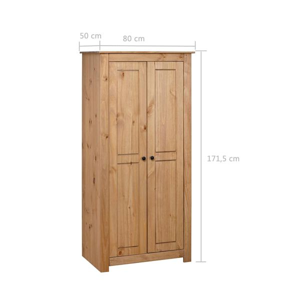 vidaXL Ντουλάπα 80 x 50 x 171,5 εκ. από Μασίφ Ξύλο Πεύκου Σειρά Panama
