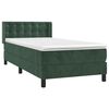 vidaXL Κρεβάτι Boxspring με Στρώμα Σκούρο Πράσινο 80x200 εκ. Βελούδινο