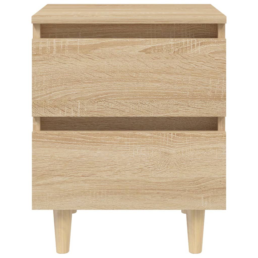 vidaXL Κομοδίνο Sonoma Δρυς 40x35x50εκ. με Πόδια από Μασίφ Ξύλο Πεύκου