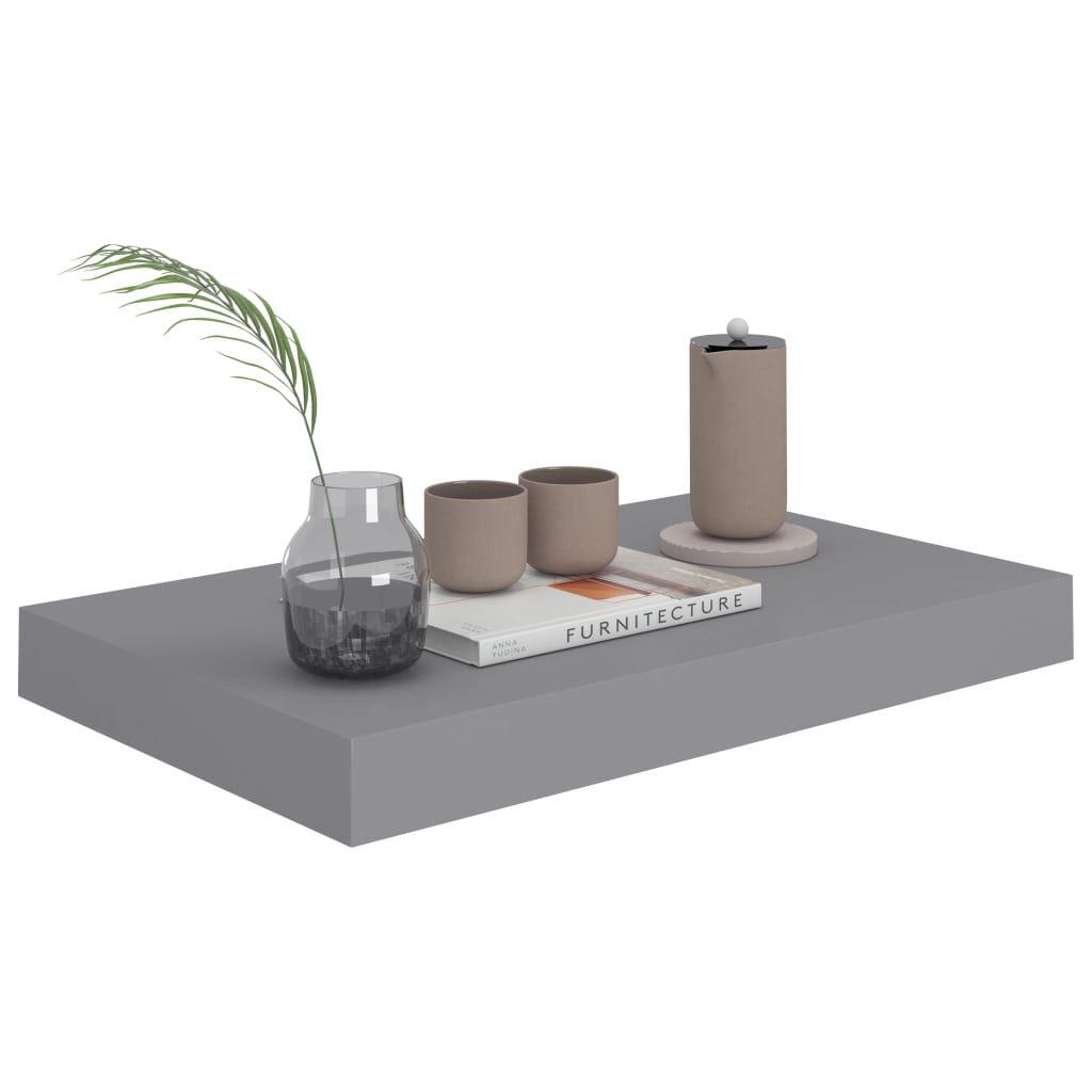 vidaXL Ράφια Τοίχου 4 τεμ. Γκρι 40 x 23 x 3,8 εκ. MDF