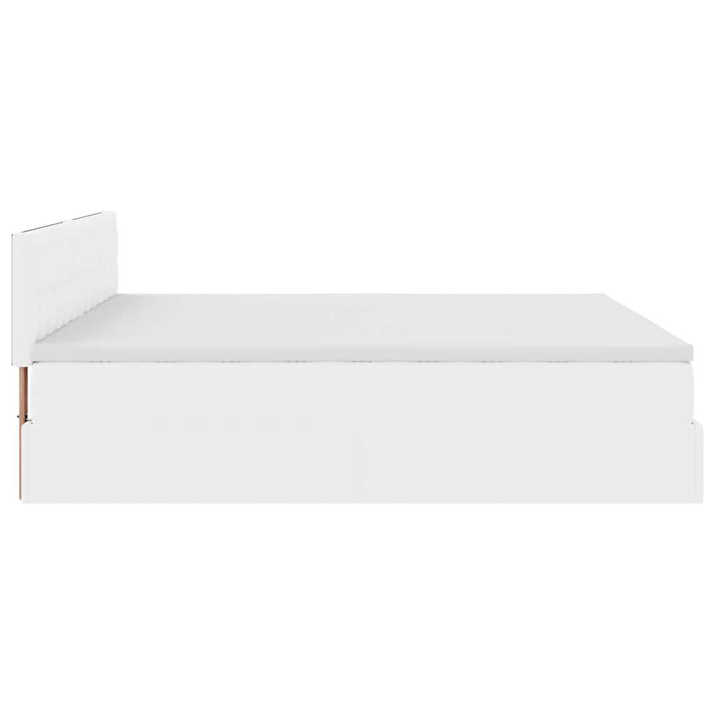 vidaXL Οθωμανικό κρεβάτι με στρώμα Λευκό 160x200cm Faux Leather