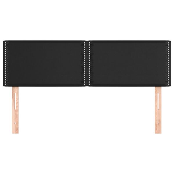 vidaXL Κεφαλάρια Κρεβατιού 2 τεμ. Μαύρα 72x5x78/88 εκ. Συνθετικό Δέρμα