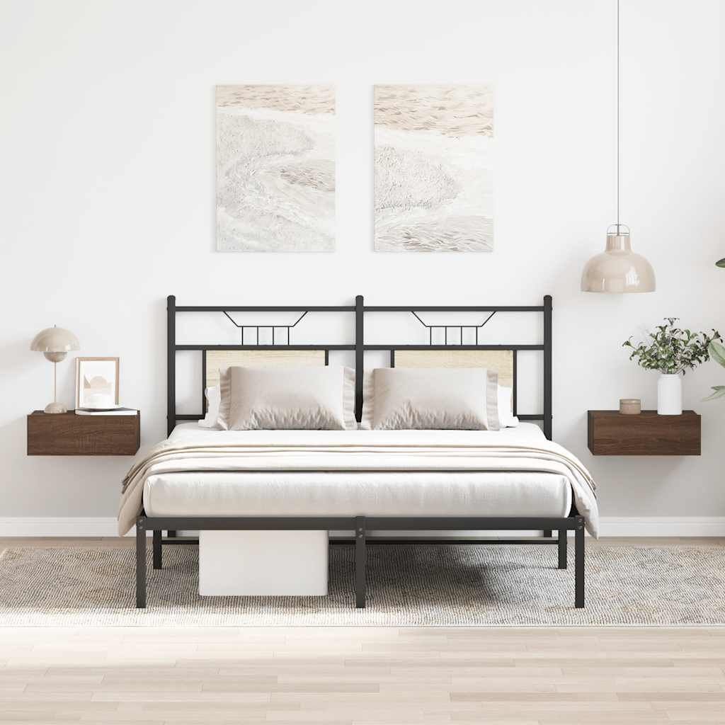 vidaXL Κομοδίνα Κρεμαστά 2 τεμ. Καφέ Δρυς 40x30x15 εκ. Επεξεργ. Ξύλο
